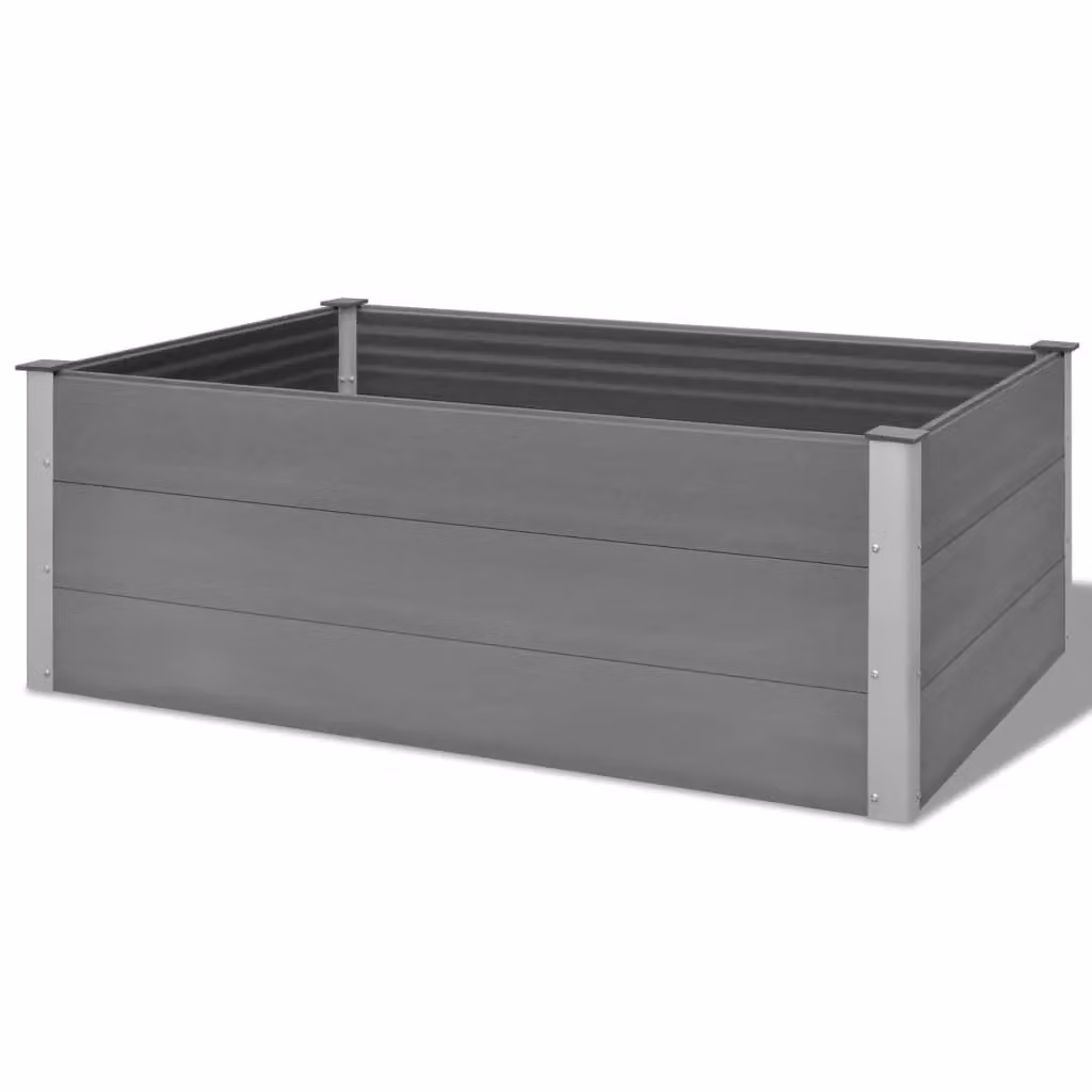 Berkfield Home Garden Grey WPC Raised Bed W: 150 cm, D: 100 cm, H: 54 cm – 3