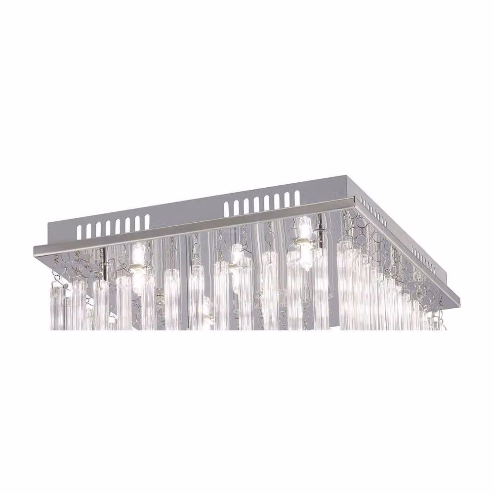 Netlighting Capella 6 Light Flush Ceiling Light in Polished Chrome and Grey Glass – 2