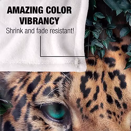 Bcreative Reinders Tiger Silky Touch Super Soft Fleece Throw Blanket, White and Multicolour, W/D/H: 152 x 127 cm – 3