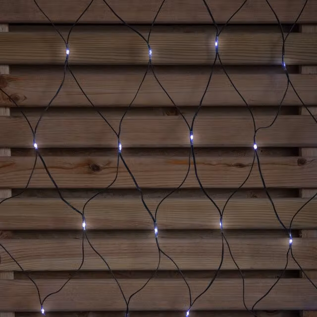 Samuel Alexander Cool White LED Christmas Window Net Lights, W: 3.5 m, H: 1.2 m – 1