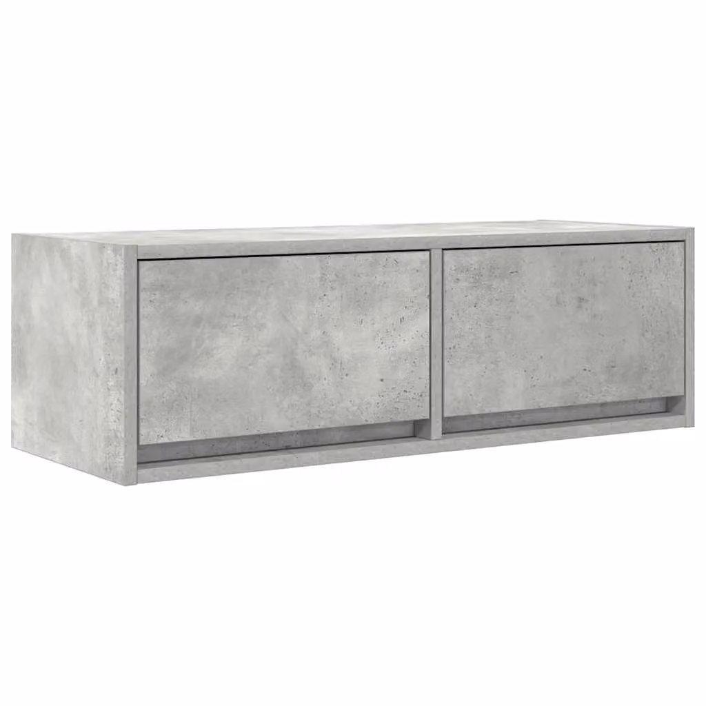 Berkfield Home Wall Mounted TV Cabinet in Concrete Grey, W/D/H: 80 x 31 x 25.5 cm – 2