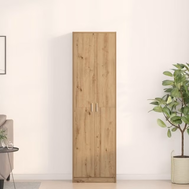 Berkfield Home Artisan Oak Wardrobe in Brown, W/D/H: 55 x 25 x 189 cm
