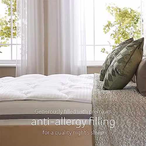 Snuggledown Luxurious Hotel Anti Allergy Mattress Topper, White, Single – 3