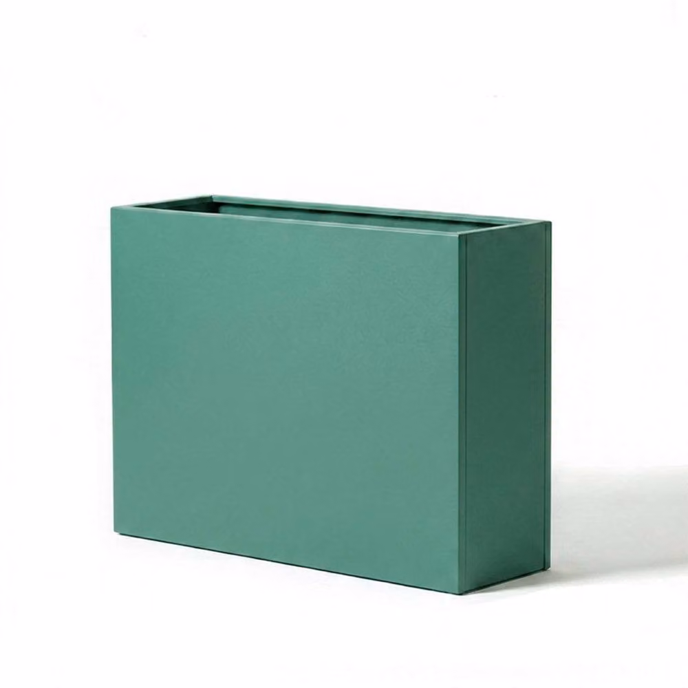 Nicoman Galvanised Steel Metal Trough Planter in Green or Black, W/D/H: 90 x 30 x 82 cm – 2