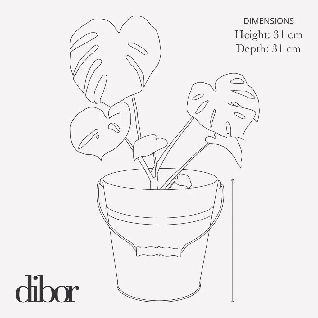 Dibor Antique Copper Metal Bucket Planter Pot in Bronze and Brown, Diameter: 31 cm, Height: 31 cm – 3