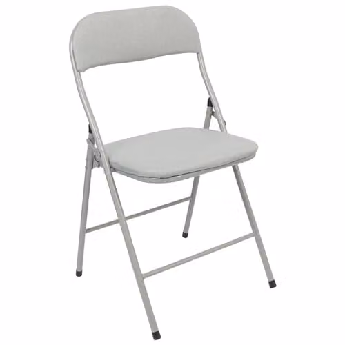 Harbour Housewares Fabric Padded Metal Folding Chair in Grey – 1