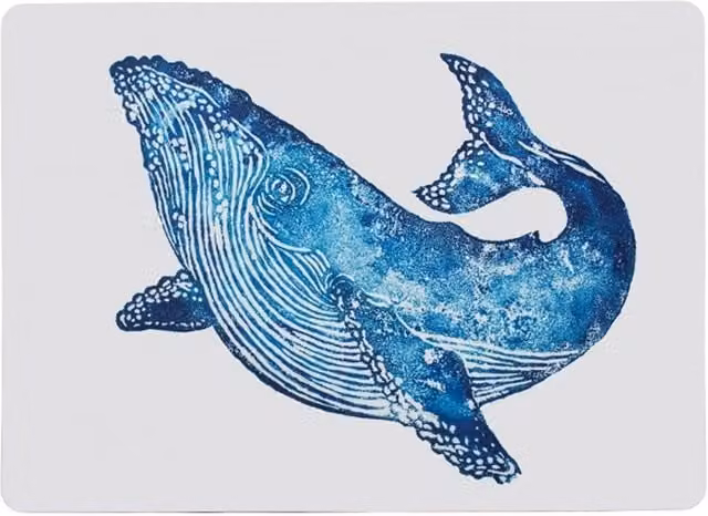 BlissHome Creatures Humpback Whale Design Bathmat, Blue Multicolour, W: 60 cm, D: 43 cm – 1