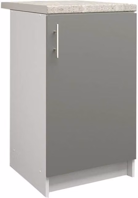JD Greta Modern Kitchen Base Unit with Worktop and Internal Shelves, Dark Grey Matt, Width: 50 cm