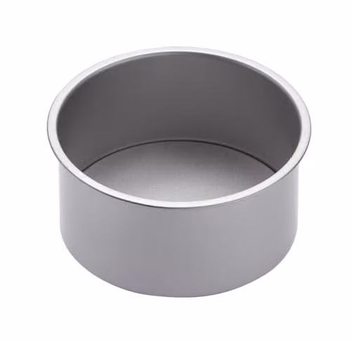 KitchenCraft Non-Stick Round Loose Base Deep Cake Tin, Carbon Steel, Grey, Diameter: 18 cm