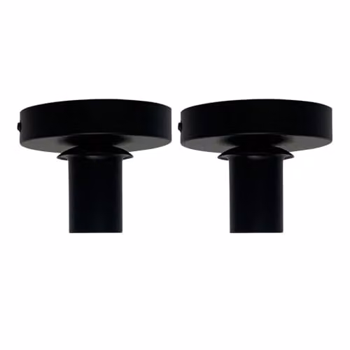 First Choice Lighting Cynthia Set of 2 Black Round Metal Ceiling Flush Lights – 3