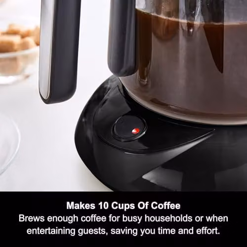 Morphy Richards Equip Filter Coffee Machine with Glass Jug in Black and Silver – 6