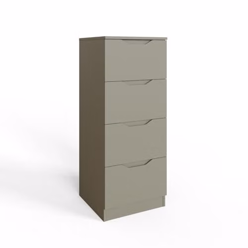 FWStyle Luno 4 Drawer Tallboy Chest of Drawers in Sage Green – 1