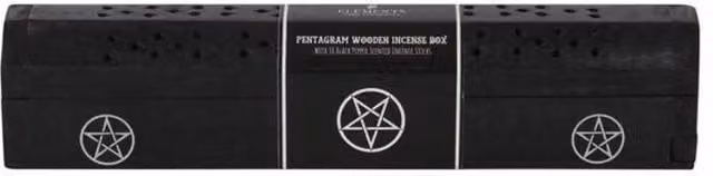 KDMD Pentagram Geometric Wooden Black Pepper Incense Stick Box Set in Black and White – 1