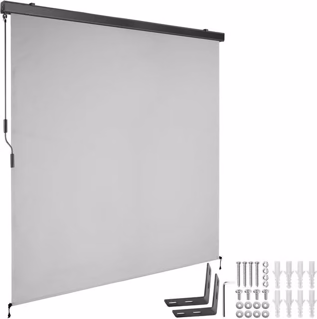 tectake Eloise Vertical Awning in Grey, W/H: 180 x 250 cm – 1