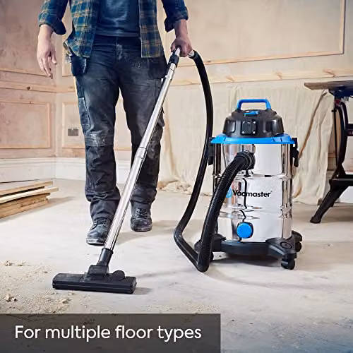 Vacmaster Power 30 Wet and Dry Vacuum Cleaner with Power Take Off, 30L, Silver – 4