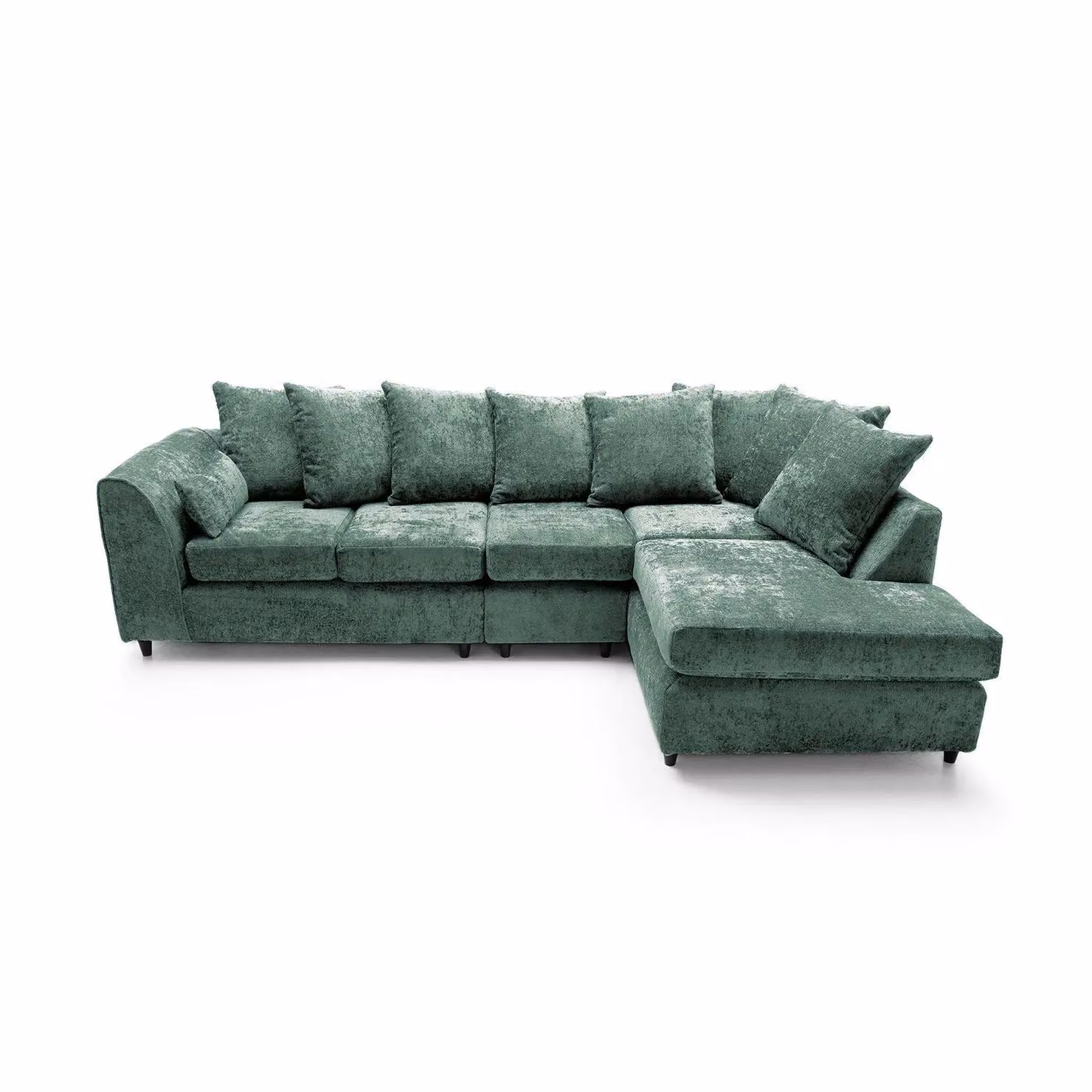 Abakus Direct Harriet Large Right Facing Corner Sofa in Green Crushed Chenille – 2