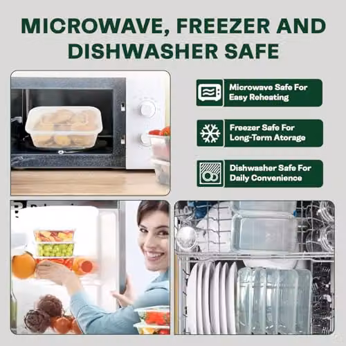 ECONX 100 x 500ml Airtight Plastic Food Storage Containers with Lids, Transparent – 3