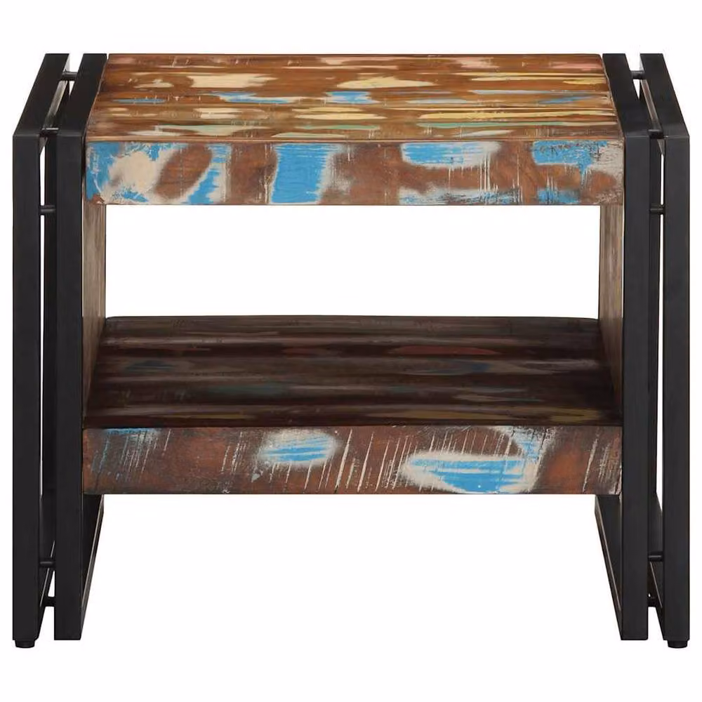 Berkfield Home Multicolour Reclaimed Solid Wood Coffee Table, W/D/H: 50 x 50 x 38 cm – 3