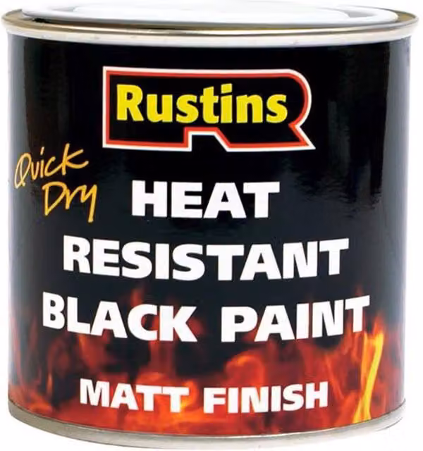 Rustins Quick Drying Matt Black Heat Resistant Metal Paint 250ml – 5