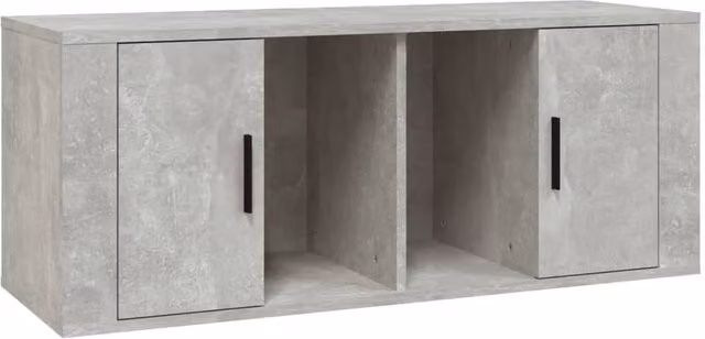Berkfield Home Modern TV Cabinet in Concrete Grey, W/D/H: 100 x 35 x 40 cm – 1