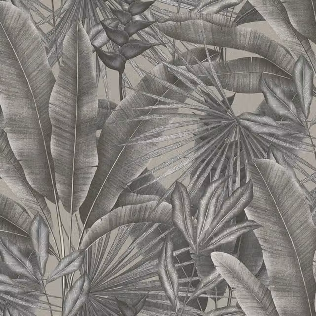 I Love Wallpaper Jungle Luxe Monochrome Nature Wallpaper in Yellow and Grey
