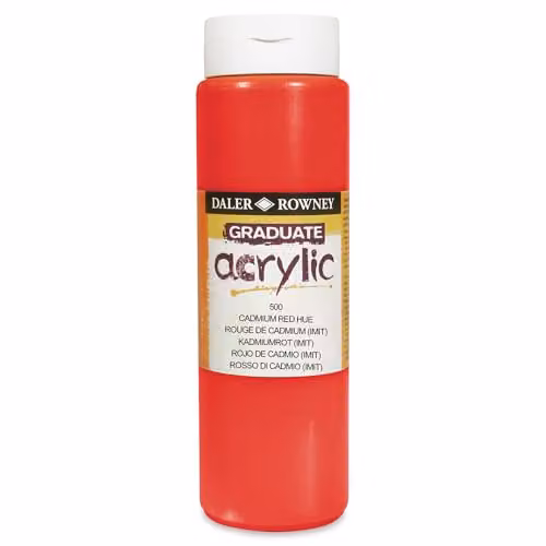 Daler-Rowney Graduate Acrylic Paint, Cadmium Red Hue, 500 ml