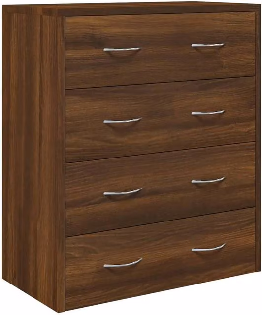 Berkfield Home Modern Sideboard with 4 Drawers, Brown Oak, W/D/H: 60 x 30.5 x 71 cm – 1