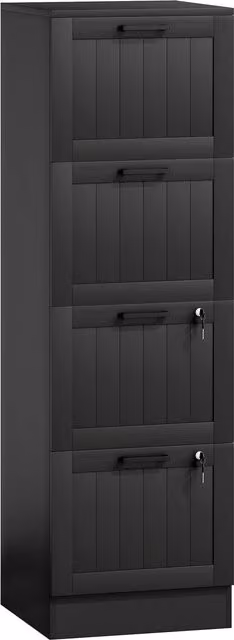 HOMCOM 4 Drawer Filing Cabinet with Lock in Black, Office Storage Cabinet with Adjustable Hanging Bars for A4 and Letter Size Files – 1