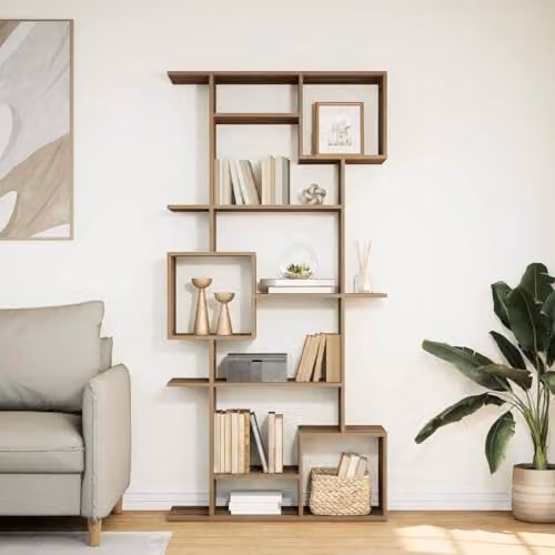 vidaXL Artisan Oak Book Cabinet in Brown, Engineered Wood, W: 92 cm, D: 29 cm, H: 188 cm – 2