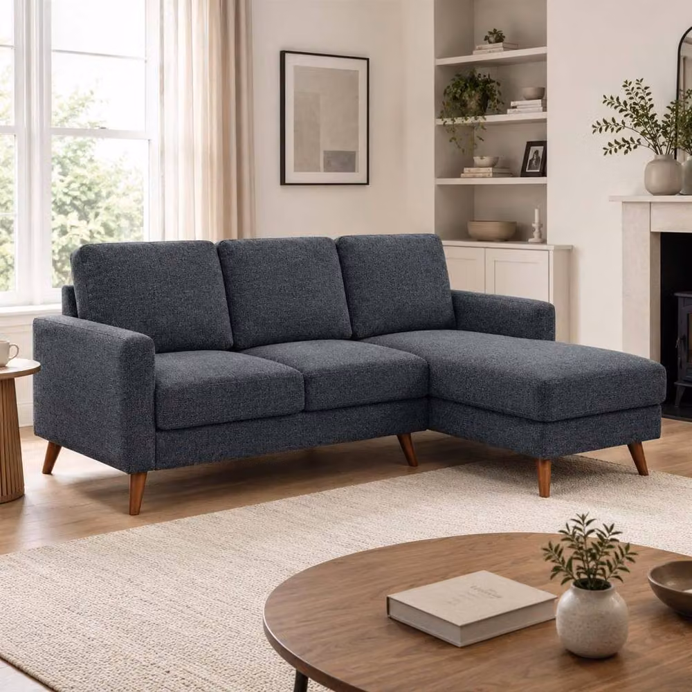 Furnishings For Less UK Jasper Reversible Corner Sofa in Dark Grey Woven Fabric – 2