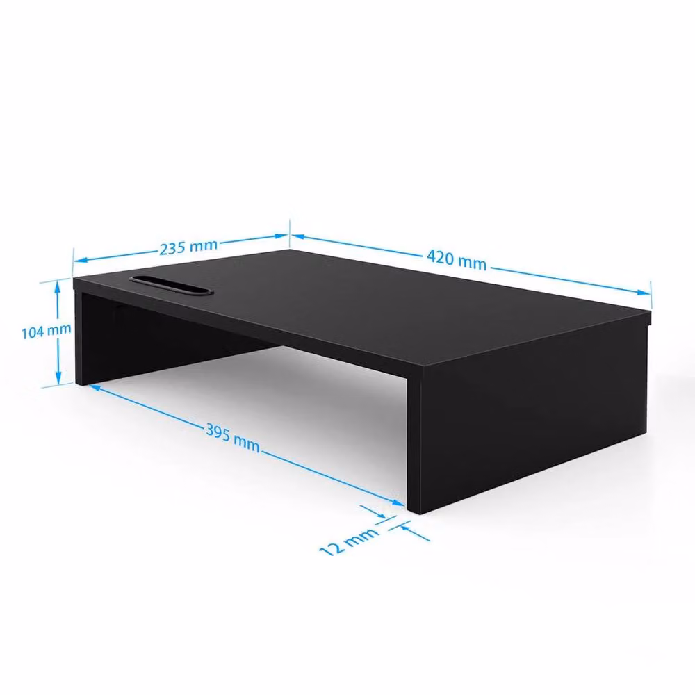 SPETLEK Modern Wood Monitor Stand for TV, PC, Laptop or Speakers in Black – 3