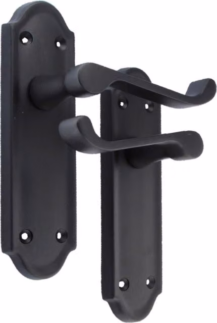 Betley Butterfly Matt Black Plate Lever Door Handle