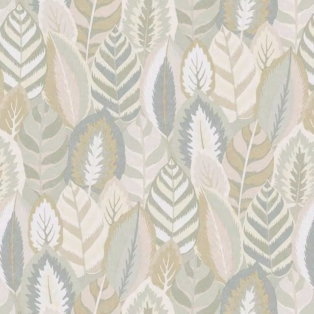 Graham & Brown Botanical Floral Retro Green Vinyl Wallpaper, Width: 52 cm