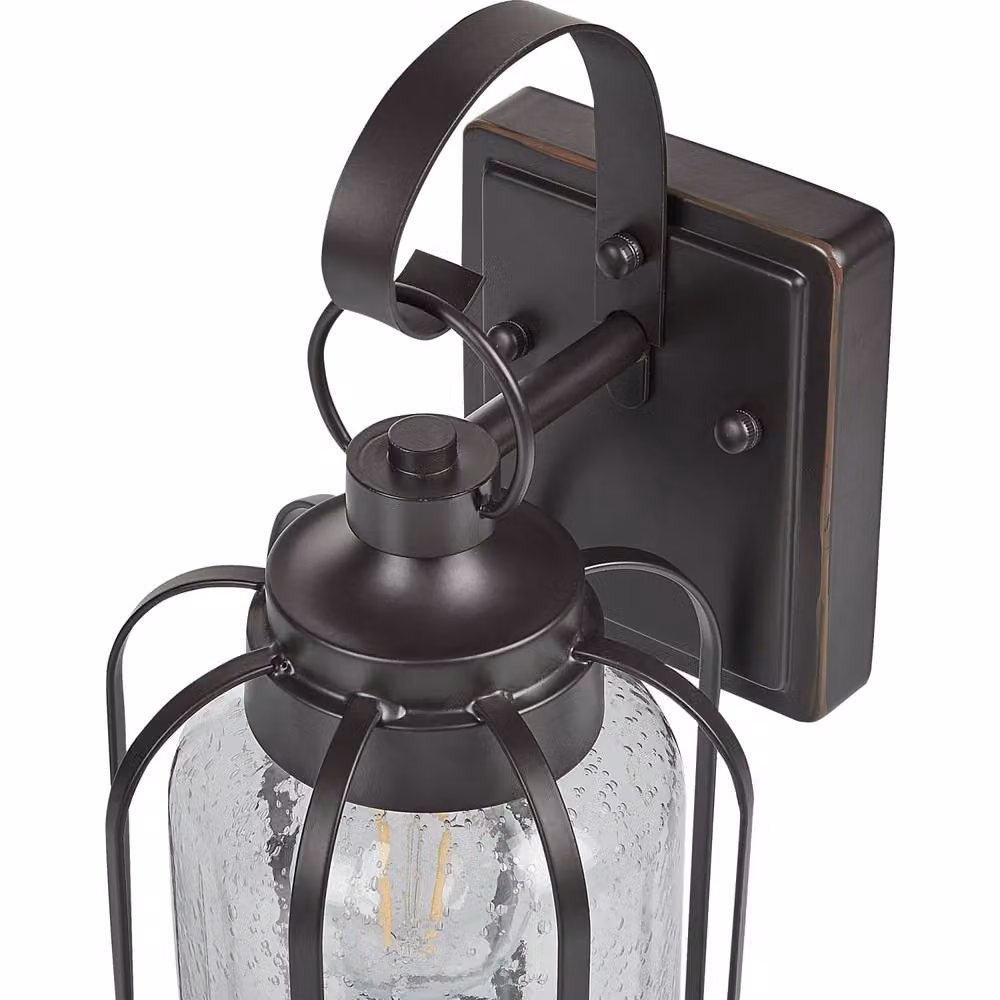 Wyld and Coco Retro Black Metal and Transparent Glass Outdoor Wall Lantern – 4