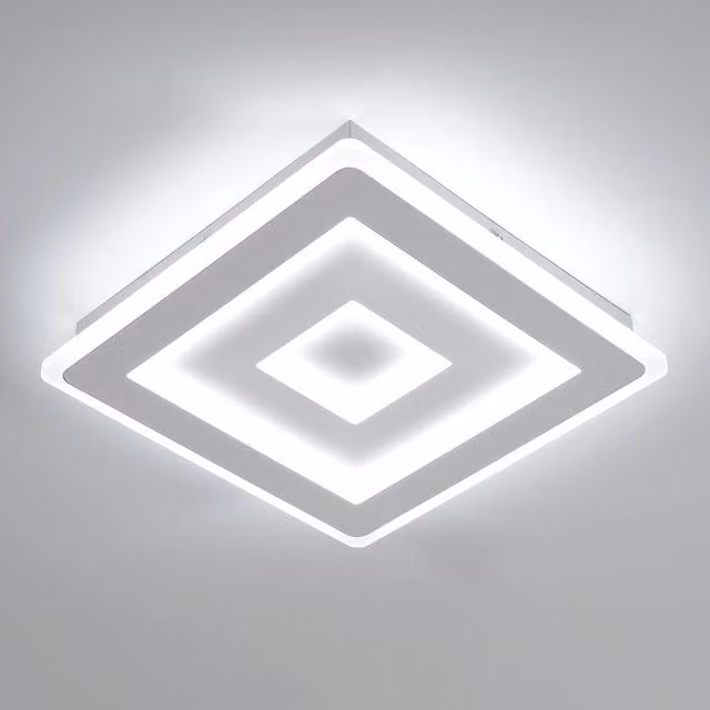 COMELY 36W Modern Square Acrylic LED Ceiling Light, Cool White 6500K