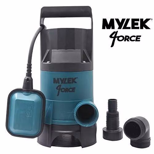 MYLEK 750W Submersible Electric Water Pump with 5m Layflat Hose and Float Switch, 14000L/H, Blue – 5
