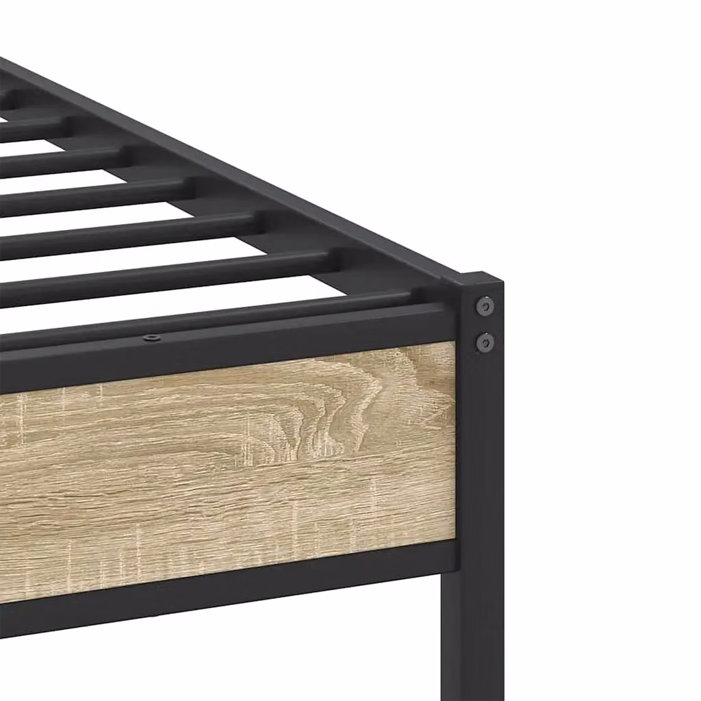 Berkfield Home Sonoma Oak Bed Frame in Brown, W/D/H: 100 x 200 cm – 6