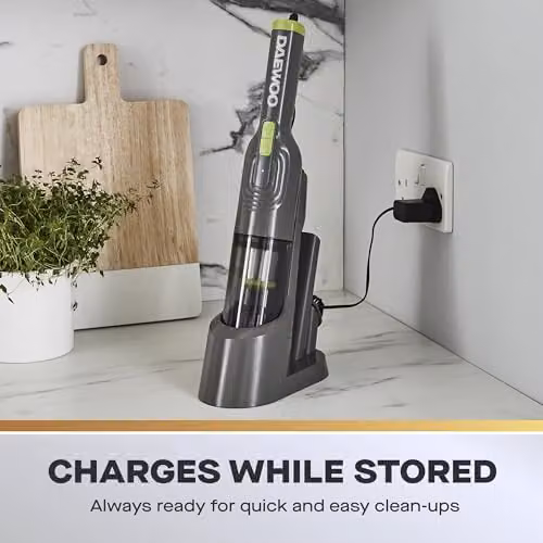 Daewoo Compact Pro Cordless Handheld Vacuum Cleaner in Grey with Washable HEPA Filter and 30 Minute Runtime – 4