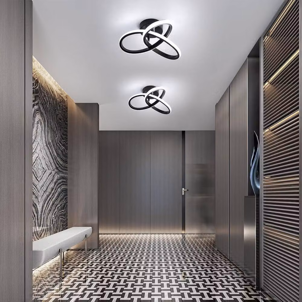 Goeco Modern Square LED Ceiling Light in Black, 22 W, 6500 K Cool White – 7