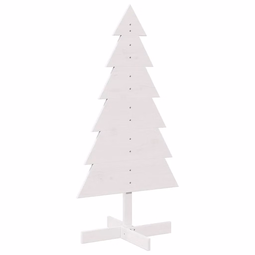 Berkfield Home Rustic White Wooden Christmas Tree, Height: 120 cm