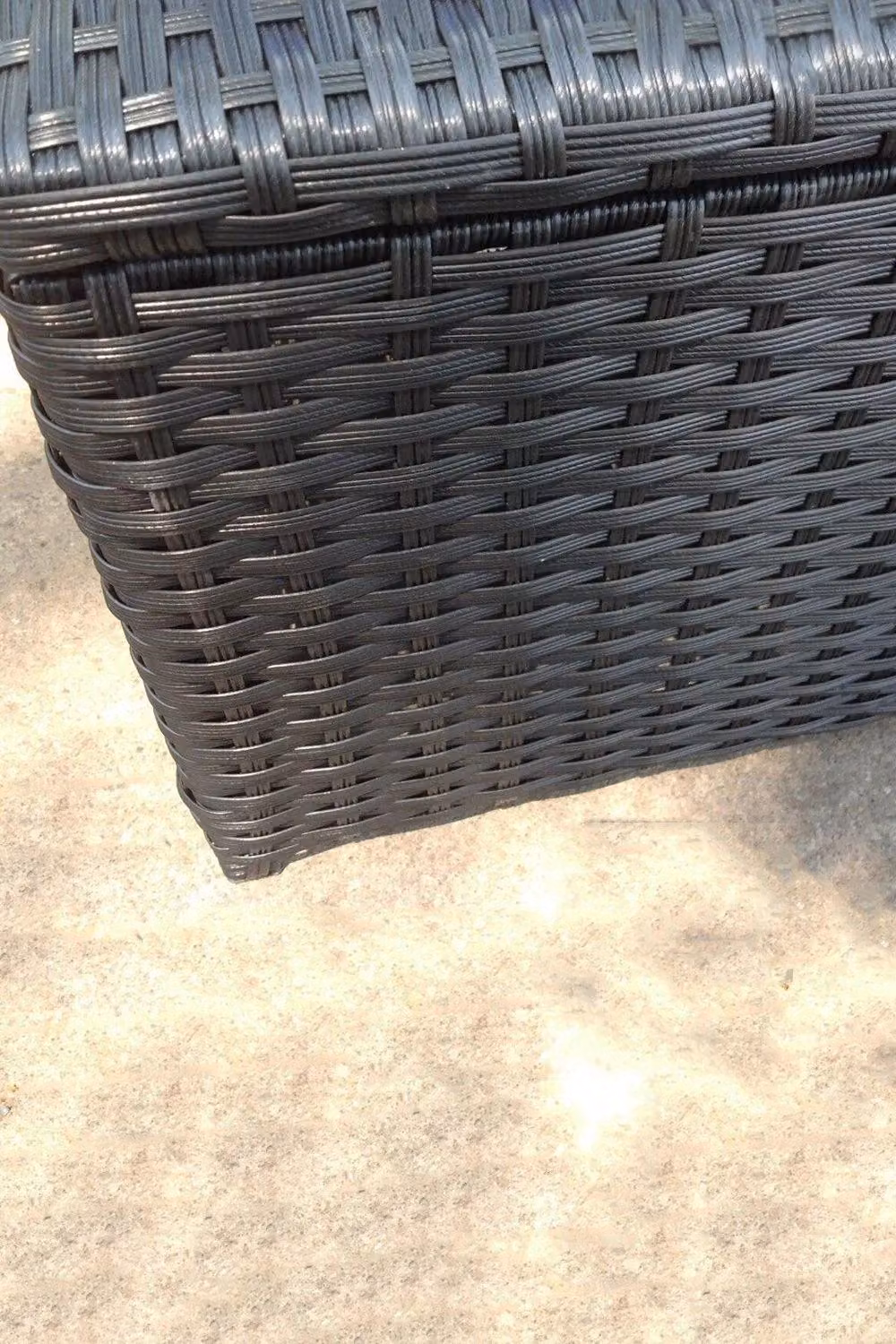Fimous Square Polyrattan Coffee and Side Table in Black – 2