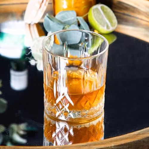 LAV Odin Geometric Glass Tumbler Set, Clear, 12 x 330 ml – 2