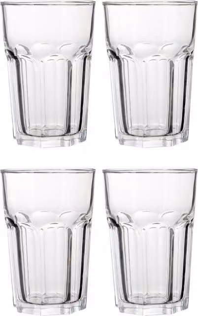Orsina Set of Four Luxor Transparent Glass Tumblers, 500 ml