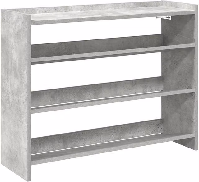 Berkfield Home Concrete Oak Shoe Rack in Grey, W/D/H: 80 x 25 x 62 cm – 1