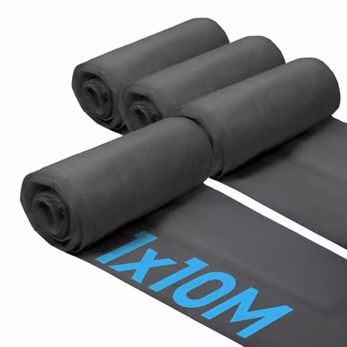 Harbour Housewares 50gsm Black Weed Control Fabric, 4 Rolls, W/D/H: 1 x 10 m per roll – 1