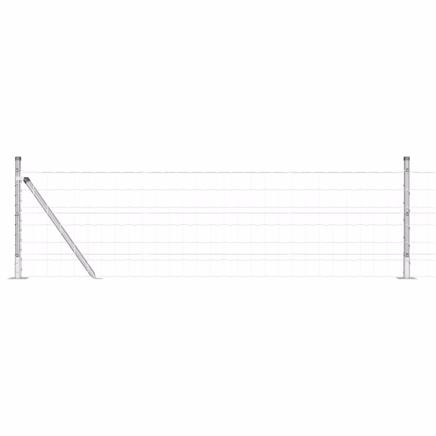 Berkfield Home Euro Fence with 13 Flanged Posts, Galvanised Steel, Silver, 0.4 x 50 m – 2