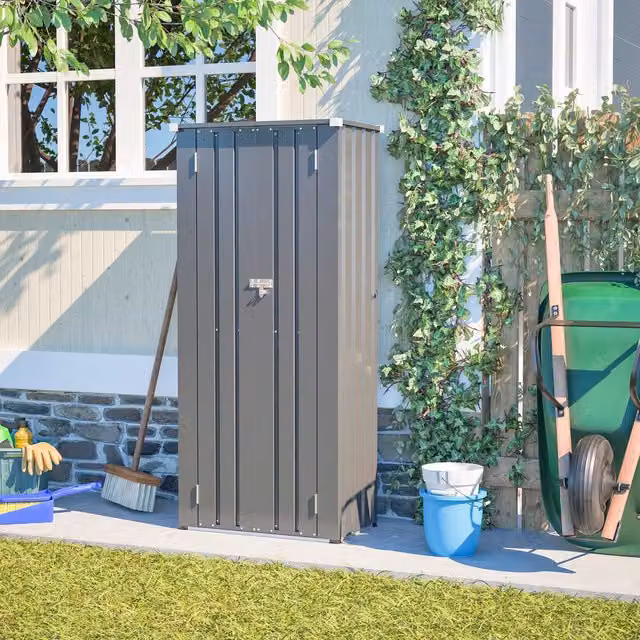 Birchtree Modern Matt Grey Metal Outdoor Storage Box