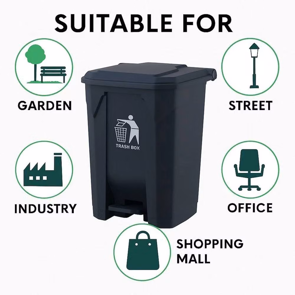 Kelvenix 80L Black Plastic Pedal Bin – 2