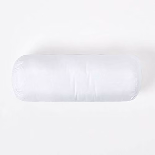 Homescapes White Super Microfibre Bolster Cushion Pad, W/D/H: 40 x 15 x 15 cm