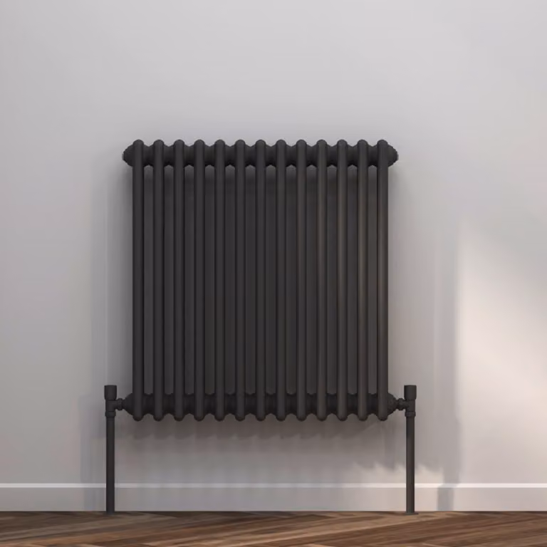Fluxx Horizontal Anthracite Triple Column Steel Wall Mounted Radiator